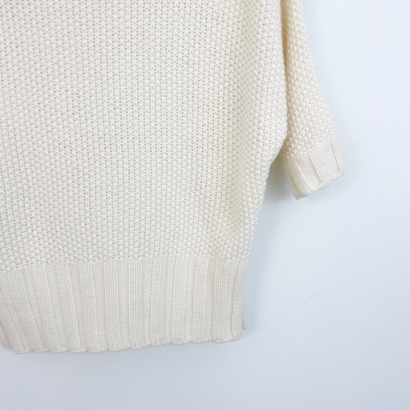 Express Cream Wool Blend Cable Knit Short Sleeves Sweater Size Xsmall - Picture 11 of 16